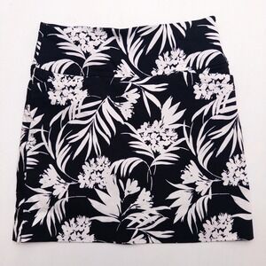 S.C.&Co. Black White Floral Athletic Skort Skirt Shorts Liner Women's Size S